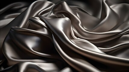 Obraz premium a close up of a silver silk fabric Texture