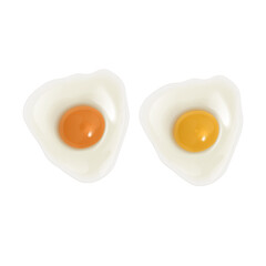 Set of realistic eggs on white background