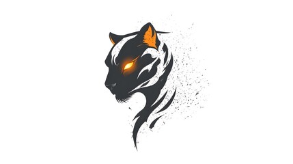 Black Panther Head Logo on White Background