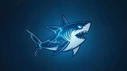 Electric Lightning Shark Gaming Logo Design