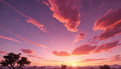 Beautiful morning sky with vibrant orange and pink , morning, inspiring