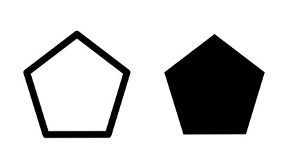 pentagon icon vector on white background. pentagon shape icon