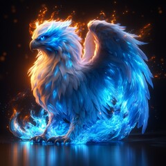 Fototapeta premium light griffin on a dark background