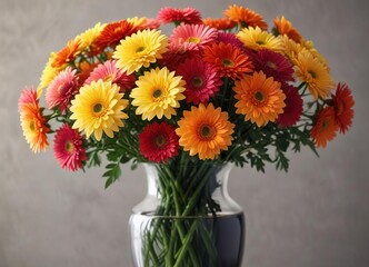 Fototapeta premium arrangement of chrysanthemum flowers in a vase , floral arrangement, autumn flowers