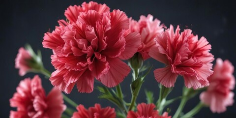 Carnation flower petals in slow motion macro photography, movement, flower