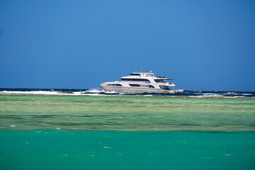 Naklejka premium A yacht in the sea