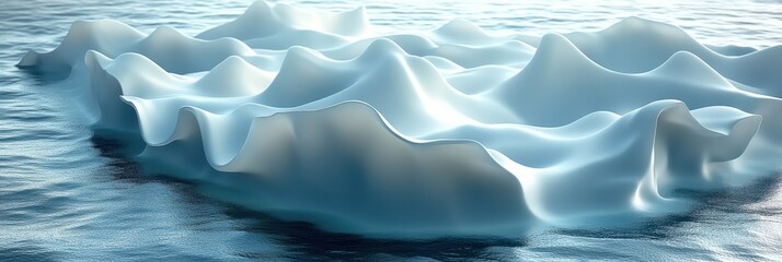 Obraz premium Organic 3D shapes with layered, fluid textures and visible depth, combining dynamic contours