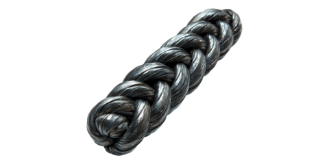 Metallic braided rope design isolated on transparent background