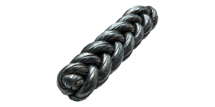 Metallic braided rope design isolated on transparent background