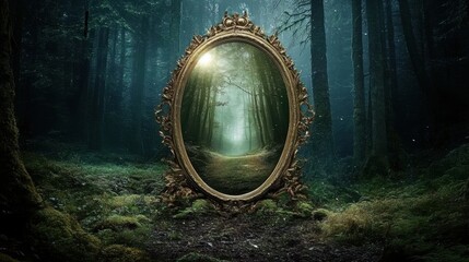 Captivating 3D Illustration of a Magical Night Forest