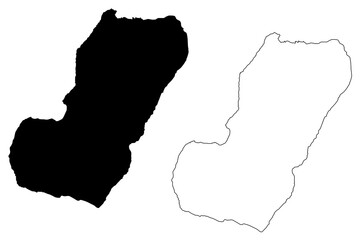 Bioko island (Republic of Equatorial Guinea) map vector illustration, scribble sketch Fernando Po map