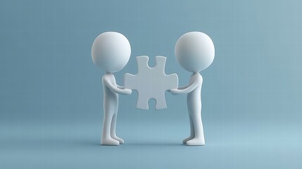 Humans collaborating to solve a puzzle in a minimalist environment a symbolic representation of unity