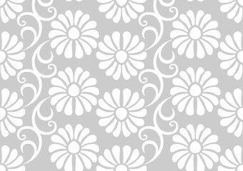 Seamless abstract floral pattern. Geometric shape ornament. Graphic modern pattern.