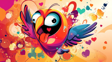 Obraz premium Celebrate love whimsical abstract art with vibrant colors and a playful atmosphere