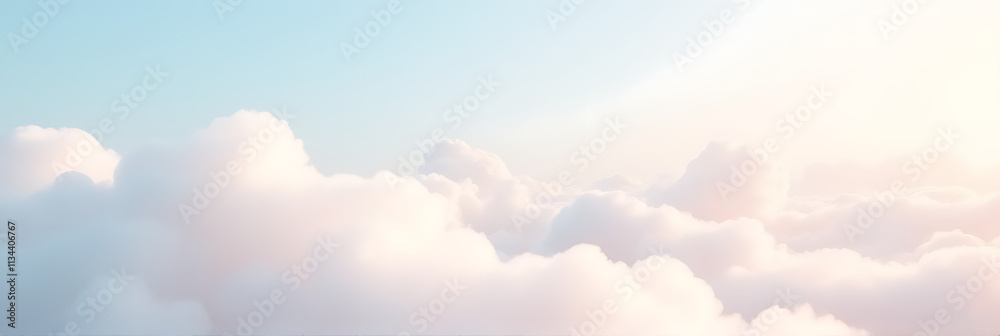 Poster soft white clouds with gentle pastel hues create a serene abstract background for artistic expressio