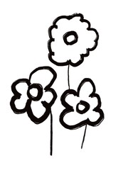 Floral sketch ink drawing ink art black and white printable for download 