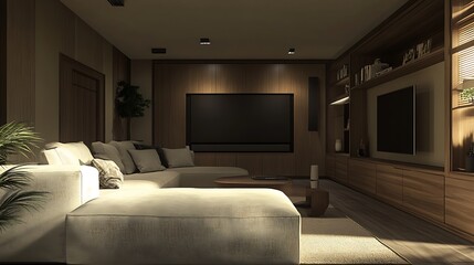 Fototapeta premium Interior Design Illustration Featuring Modern Furniture and Stylish Decor Elements