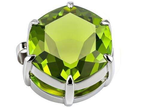 pendant with olivine gemstone, peridot, chrysolite jewelry, green mineral crystals of forsterite, dunite