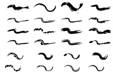 crayon effect brush, wave line, vector illustration