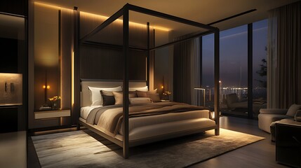 Interior Design Illustration Featuring Modern Furniture and Stylish Decor Elements