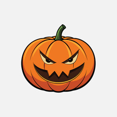 monster pumpkin head halloween cute cartoon doodle icon illustration white background