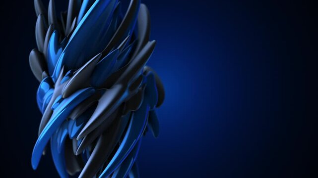 Abstract 3D Shape Twisting and Rotating with Copy Space