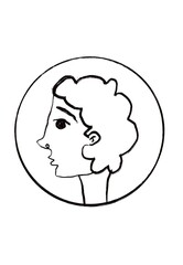 Ink face illustration modern portrait illustration ink drawing printable art for download 