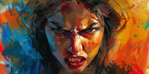 fantasy woman warrior digital painting