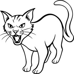 Fototapeta premium An angry cat vector illustration
