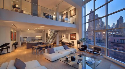 Interior Design Illustration Featuring Modern Furniture and Stylish Decor Elements