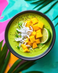 Tropical Green Smoothie Bowl for a Healthy Breakfast