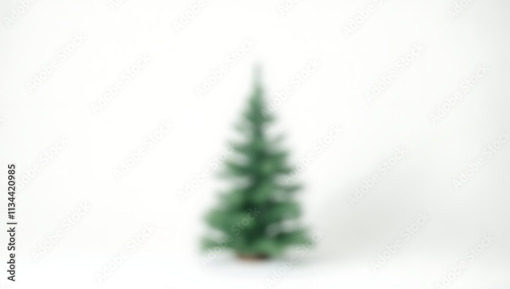 Poster a small cute pine tree is placed on a minimalist white background with simple winter and christmas d