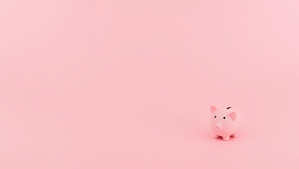 A piggy bank with a safe and risk message written in bold on a soft pink pastel colored background._00002_