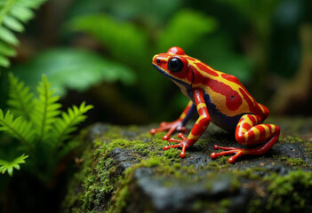 Naklejka premium Poison Dart Frog Dangerous Amphibian of the Tropical Dendrobatidae Family