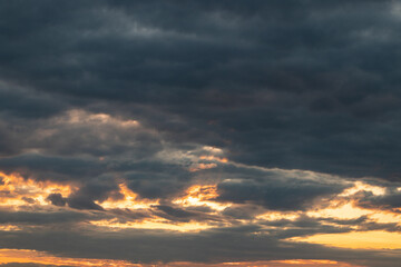 Landscape with sunset. Beautiful view of the bright colorful sky at sunset in the summer evening. as a background