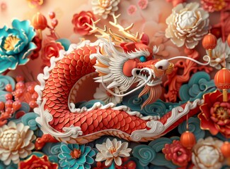 A relief of a dragon