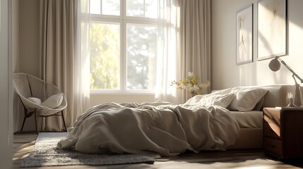 Interior Design Illustration Featuring Modern Furniture and Stylish Decor Elements