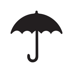 Simple Black Silhouette of an Umbrella