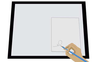 Illustration of a drawing board