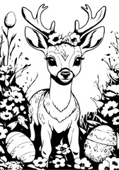 little deer in the forest at Easter
