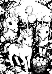 little unicorns in the garden for Easter
