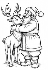 santa claus with reindeer