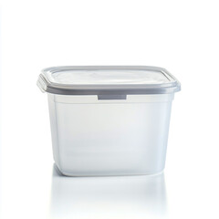 Plastic container isolated on white background.