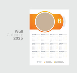 Wall calendar 2025 template design
