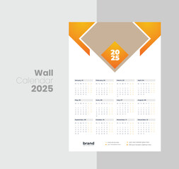 Wall calendar 2025 template design
