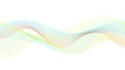Abstract background wavy lines. Abstract tech gradient wave background. Abstract Background with Transparent Gradient Green and Yellow Wave Line on White Backdrop.	