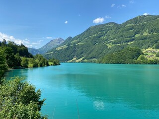 Lake Lungern or Natural reservoir Lungerersee - Canton of Obwald, Switzerland (Naturstausee Lungernsee oder Lungerensee - Kanton Obwald, Schweiz)