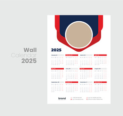Wall calendar 2025 template design
