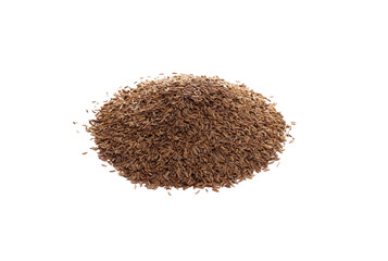 Pile of dry caraway seeds Isolated on white background