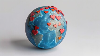 Globe with Hearts: Symbolizing global love or care.